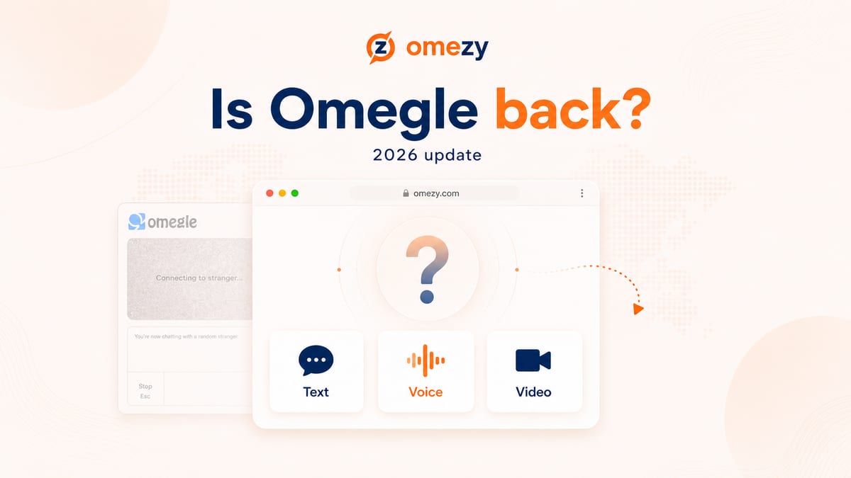 Is Omegle Back? What to Use Instead in 2026Is Omegle Back? What to Use Instead in 2026